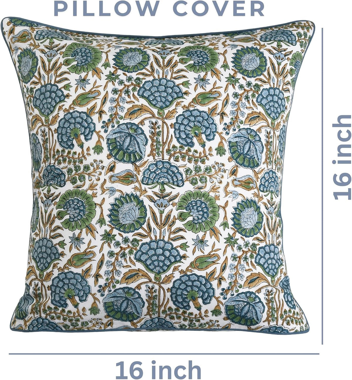 16"L x 16"W cotton throw pillow accessories in Asparagus Green, alternate view 4