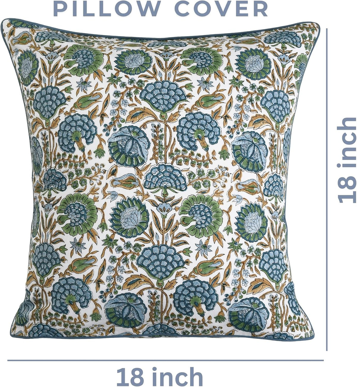 18"L x 18"W cotton throw pillow accessories in Asparagus Green, alternate view 4
