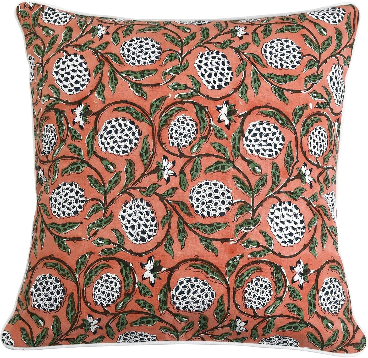 20"L x 20"W cotton throw pillow accessories in Dark Salmon Pink, alternate view 9