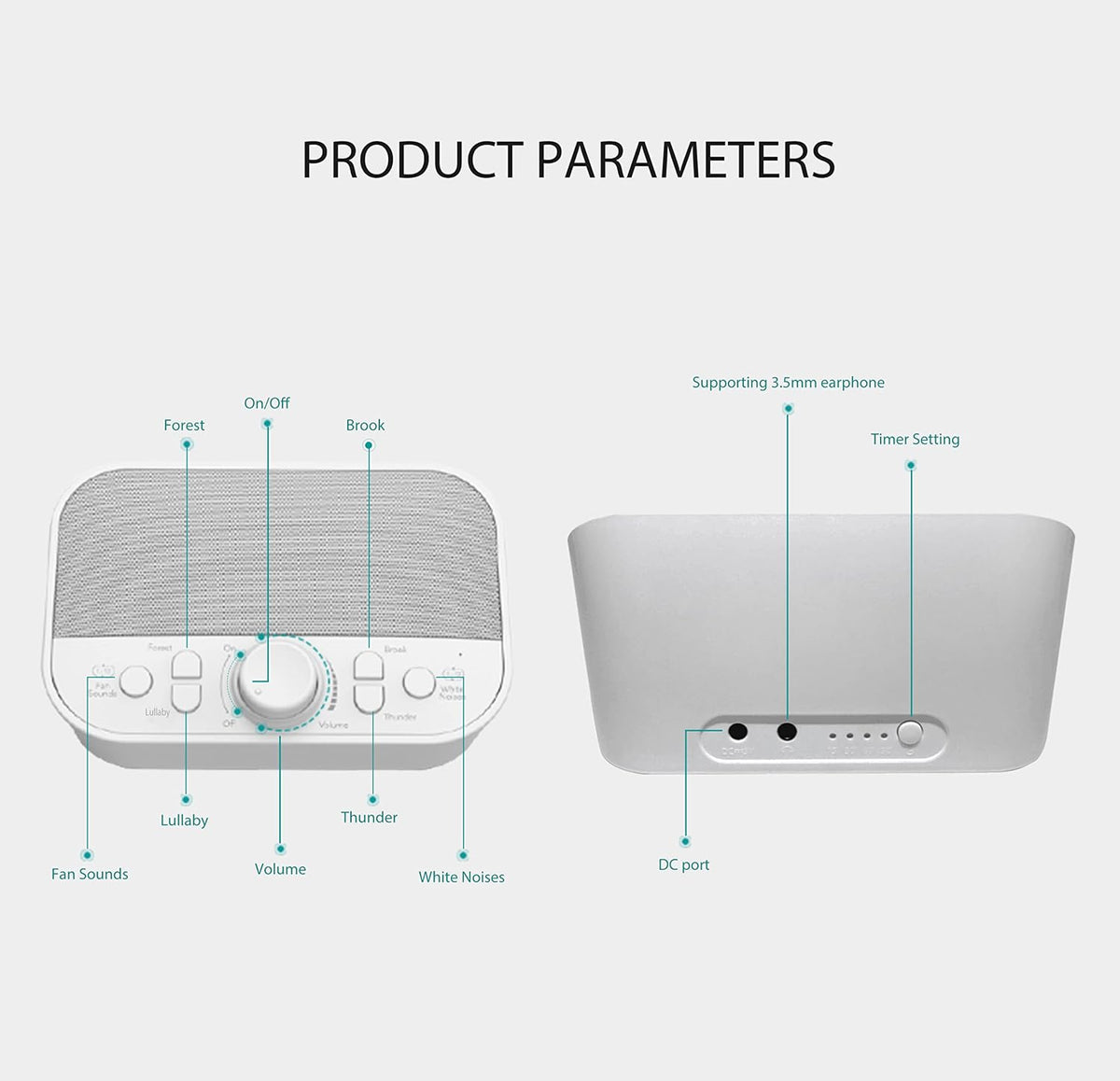 plastic white noise machines in Gray\white, alternate view 7