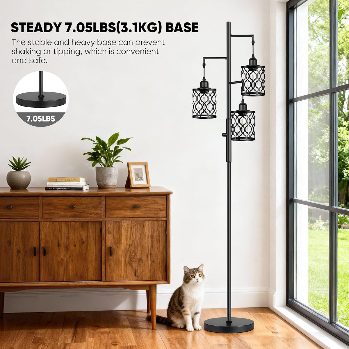 17.17"D x 13.82"W x 7.87"H metal floor lamps, alternate view 5