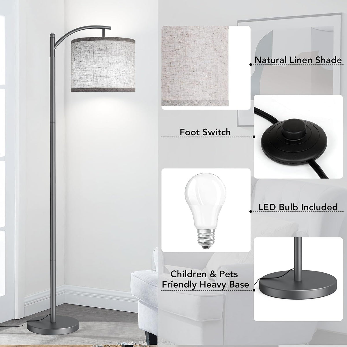metal floor lamps, alternate view 5