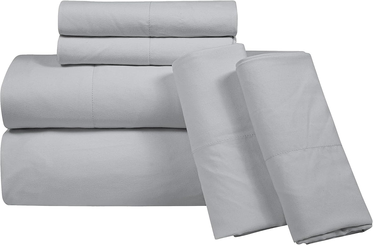 California King cotton bedding sets in Striped Glacier Grey