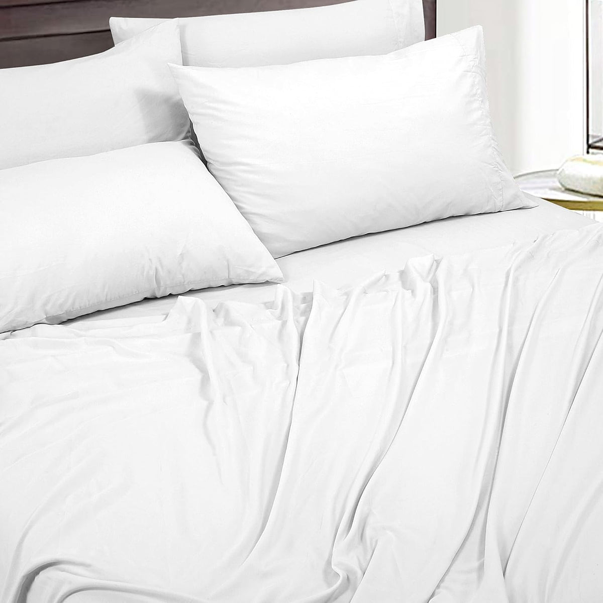 Queen cotton bedding sets in Solid Bright White, alternate view 6