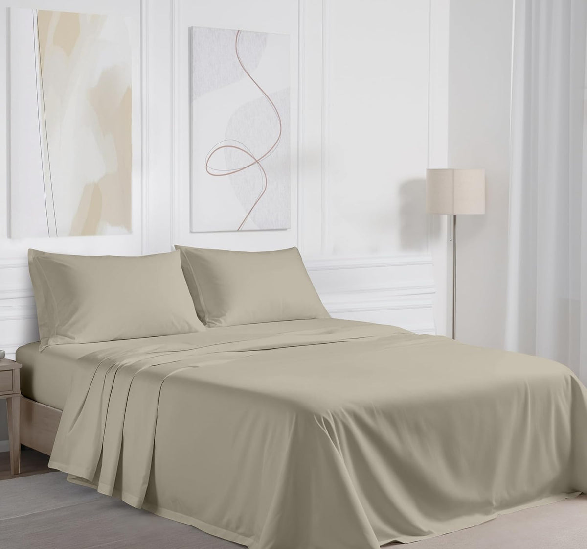 Queen cotton bedding sets in Taupe, alternate view 2