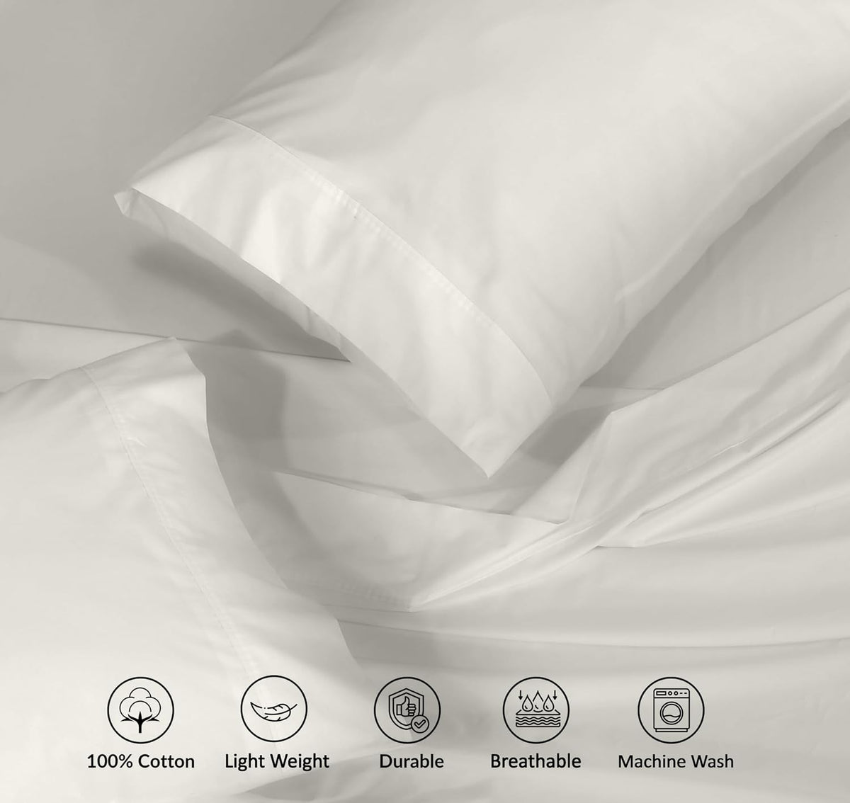 Twin cotton bedding sets in Ivory, alternate view 4