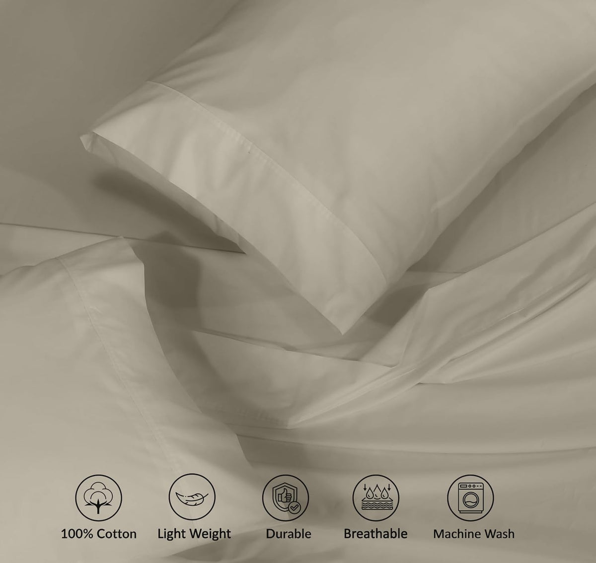 Twin cotton bedding sets in Taupe, alternate view 4