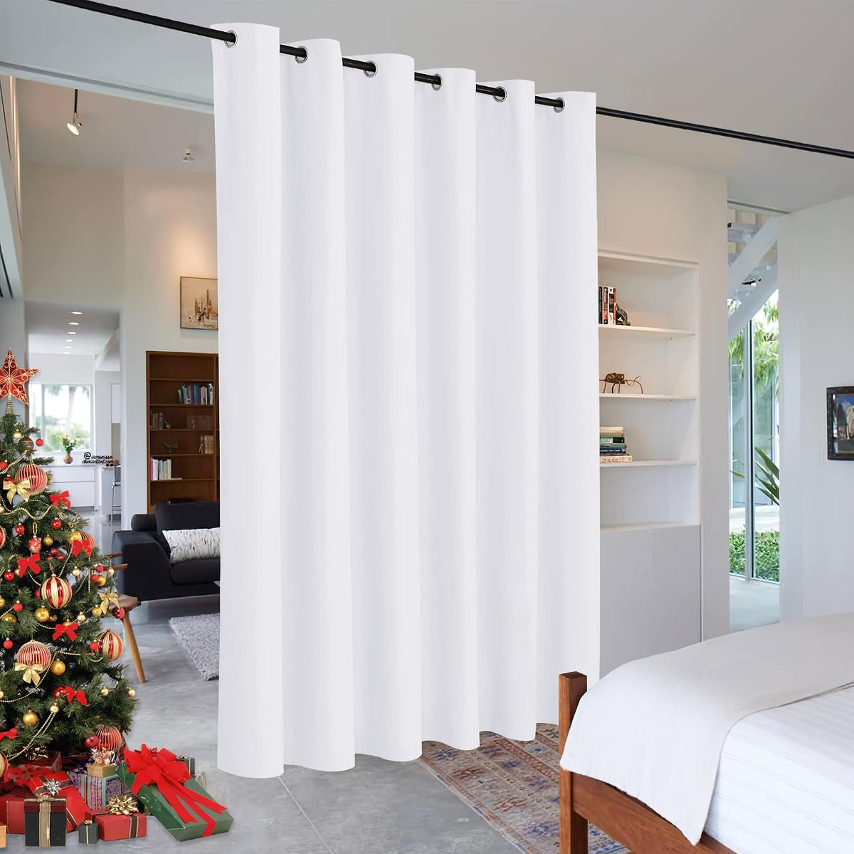 108"L x 120"W fabric curtains in Pure White