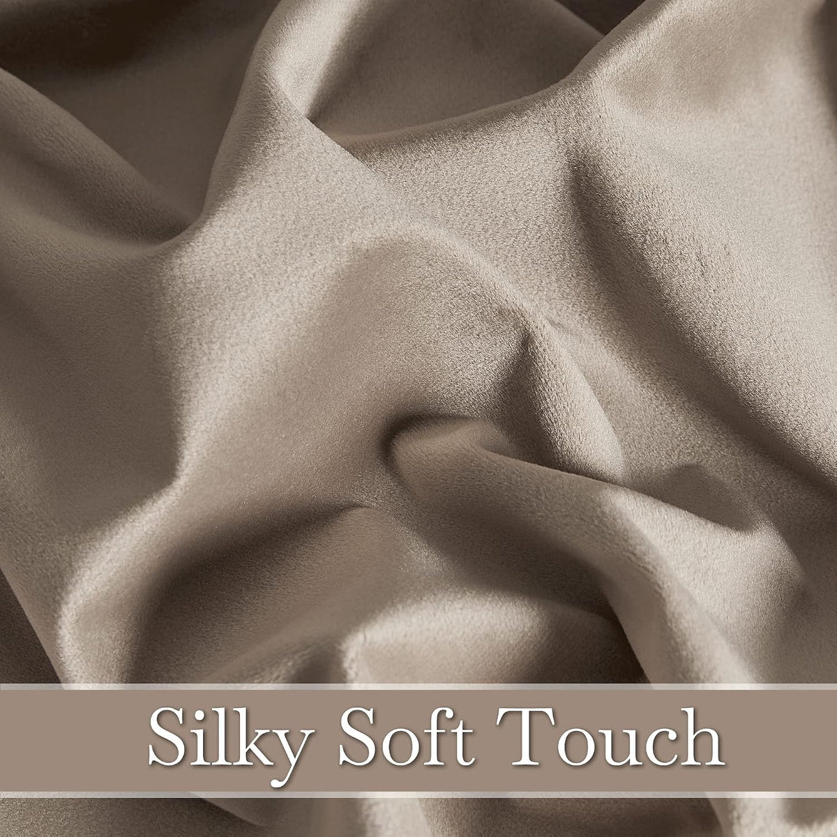 63"L x 42"W velvet curtains in Taupe, alternate view 6