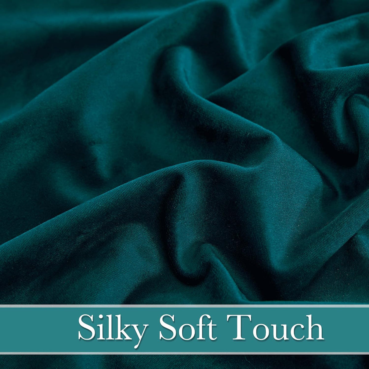 72"L x 52"W fabric curtains in Peacock Blue, alternate view 8