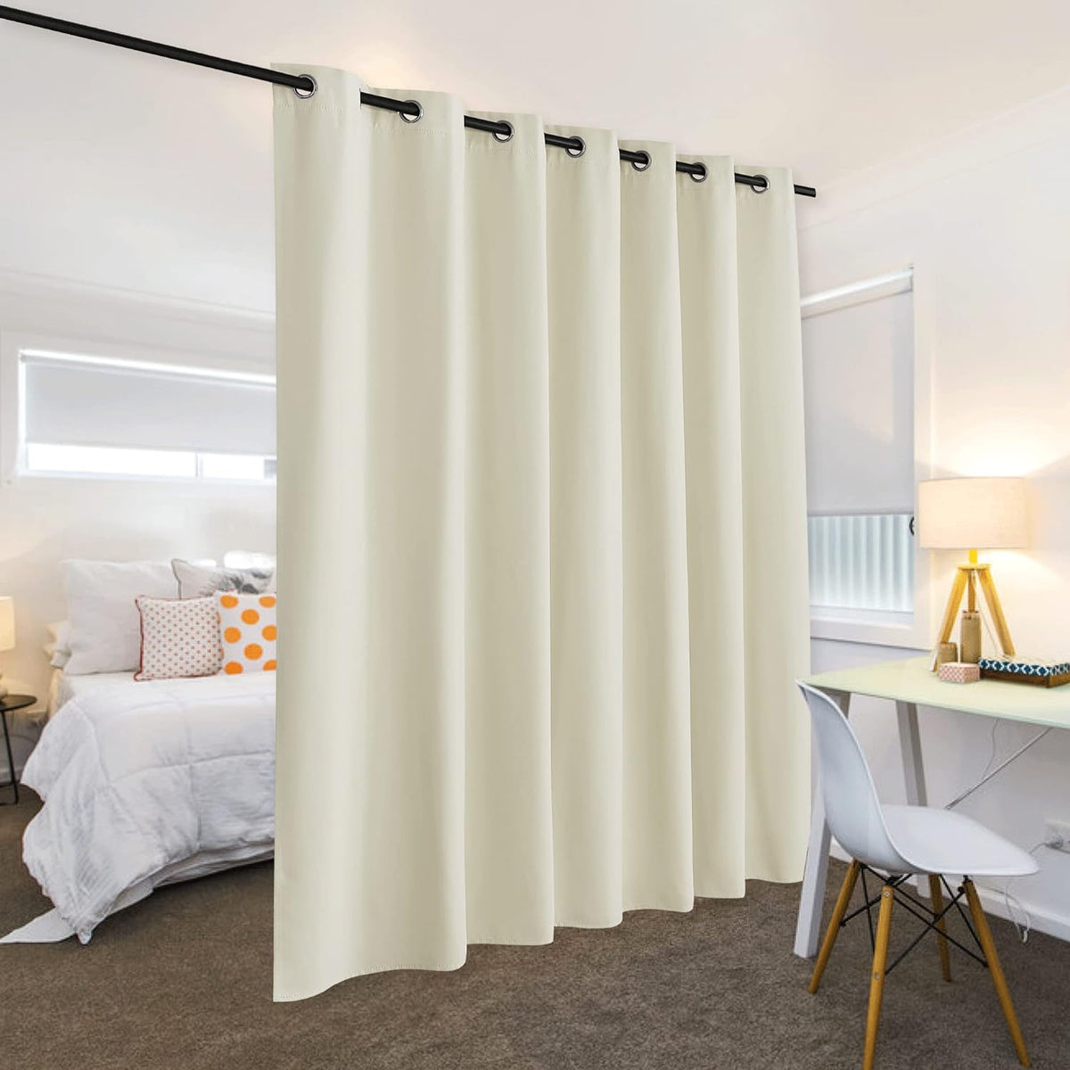 84"L x 150"W polyester curtains in Beige, alternate view 3