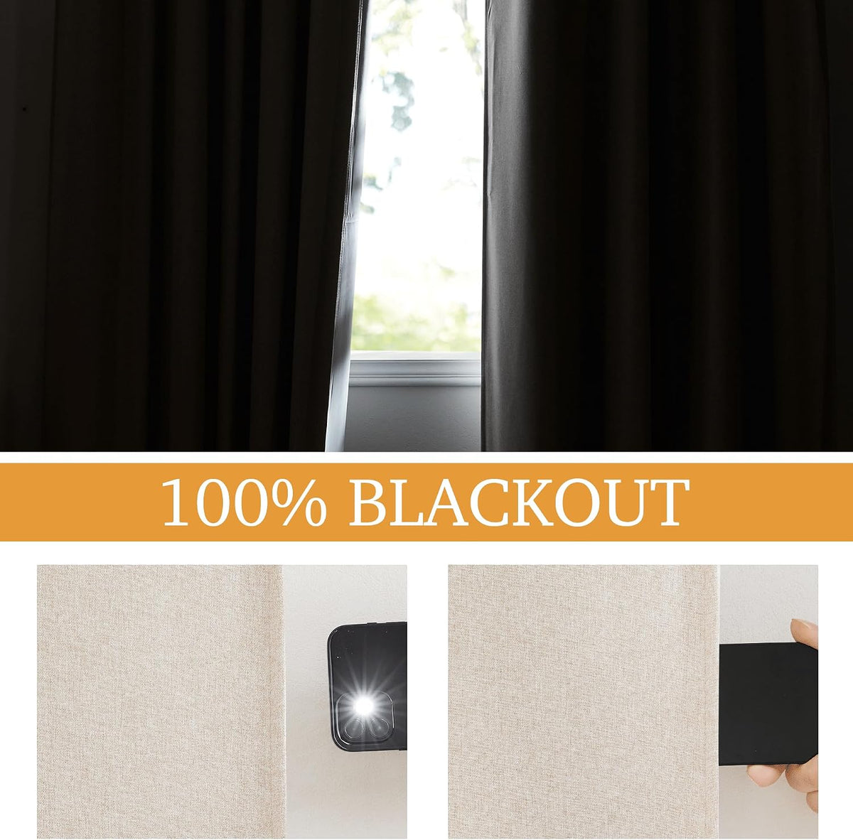 84"L x 52"W fabric curtains in Linen Taupe, alternate view 7