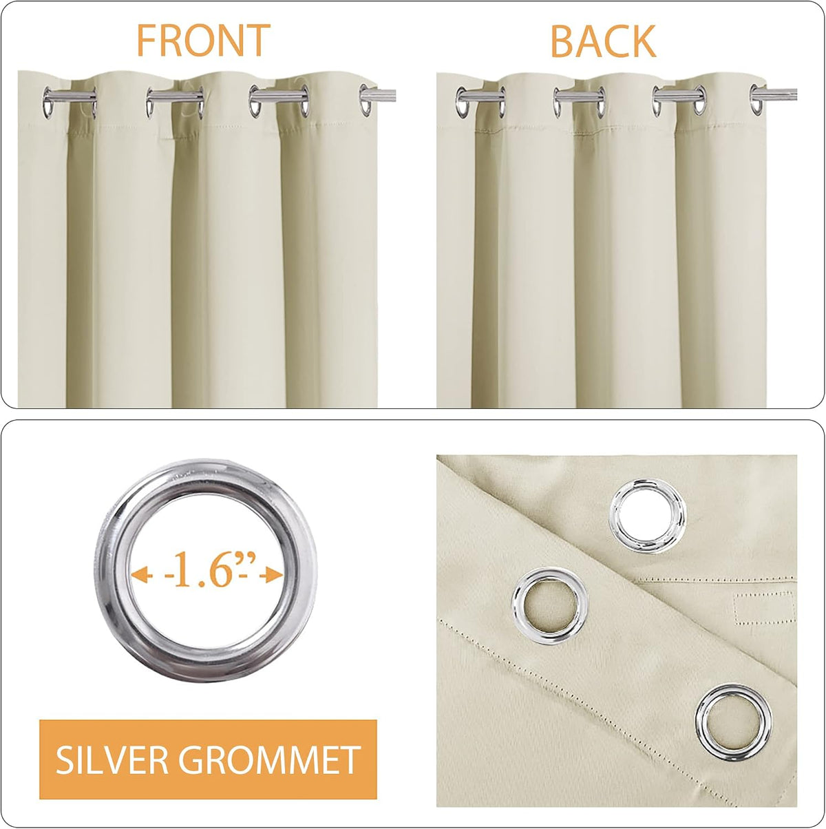 84"L x 62"W fabric curtains in Beige, alternate view 4