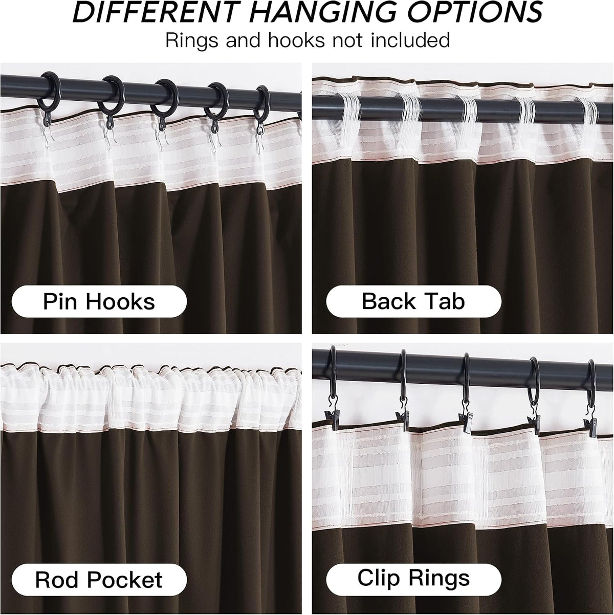 90"L x 62"W velvet curtains in Brown, alternate view 6