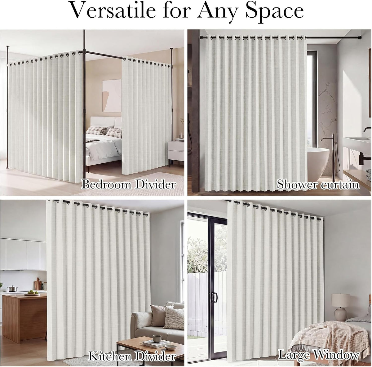 96"L x 100"W polyester curtains in Beige, alternate view 7