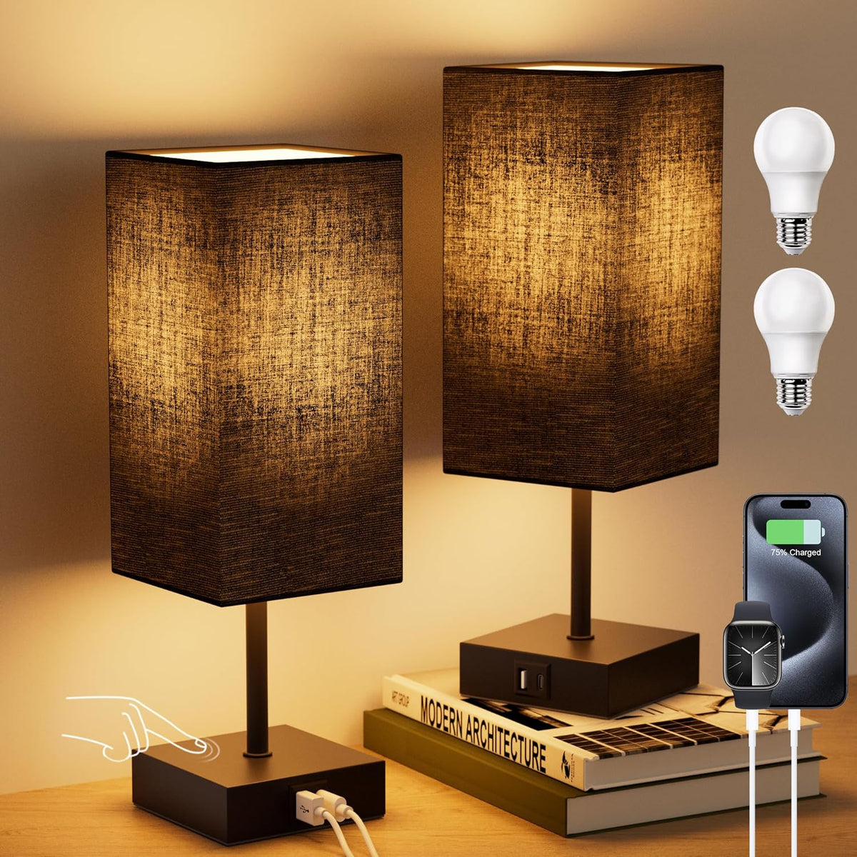 10.3"D x 5.3"W x 10.4"H metal table lamps