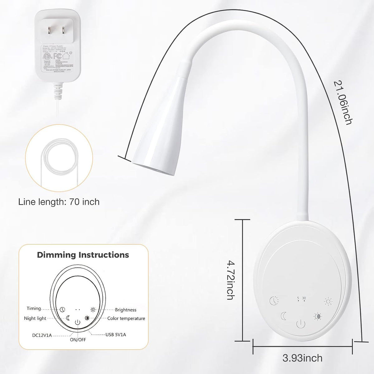 9"D x 4.13"W x 16.5"H plastic book lights, alternate view 8
