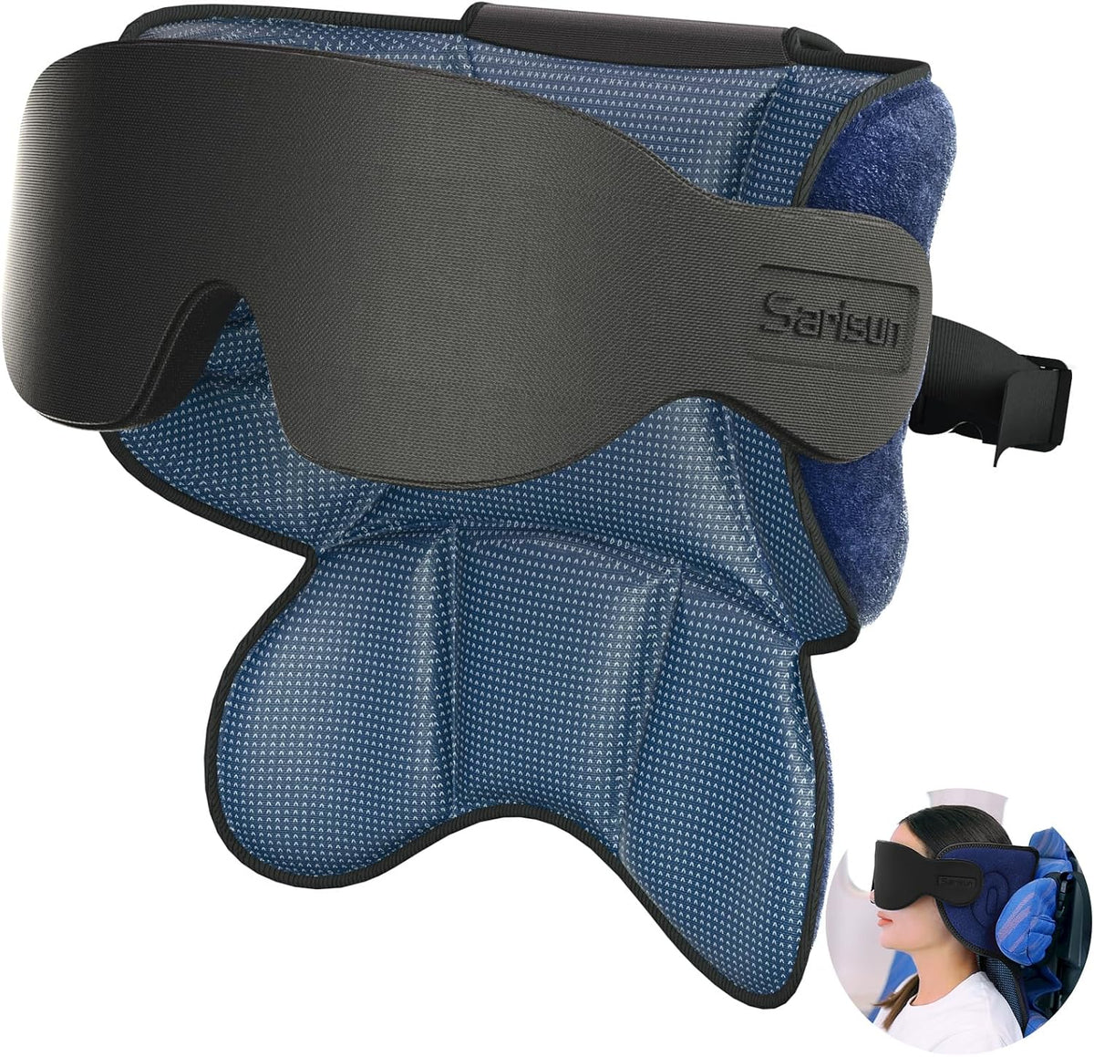 Work for Seats with Headrest polyester travel pillows in Mottled Blue