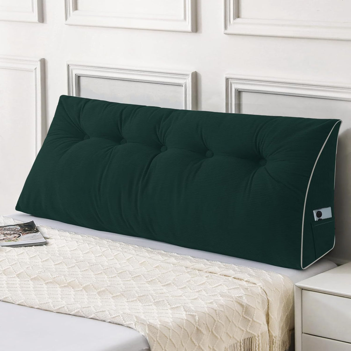 Full polyester backrest pillows in Green