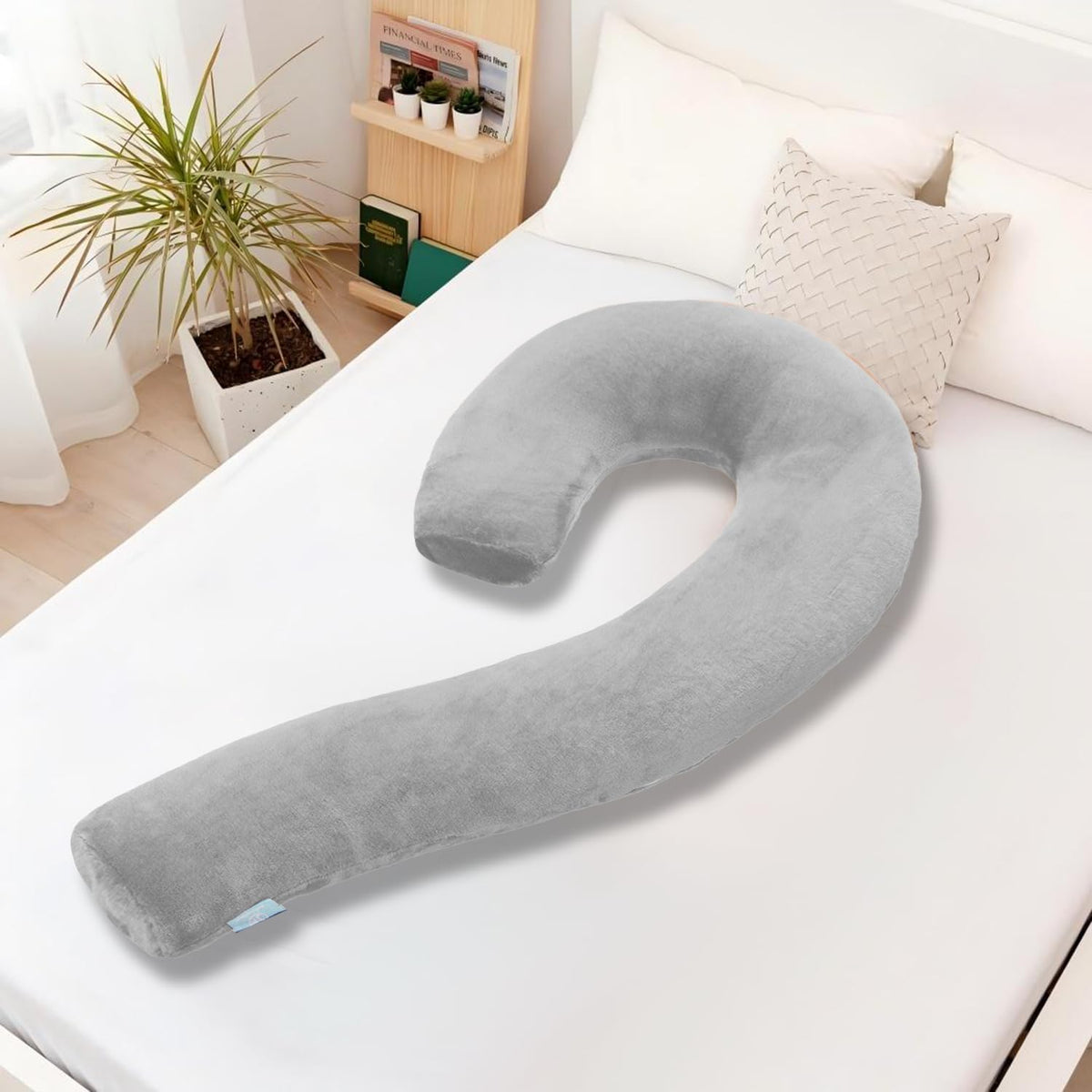 Pillow (49 Inch) memory foam body pillows in Light Grey, alternate view 7