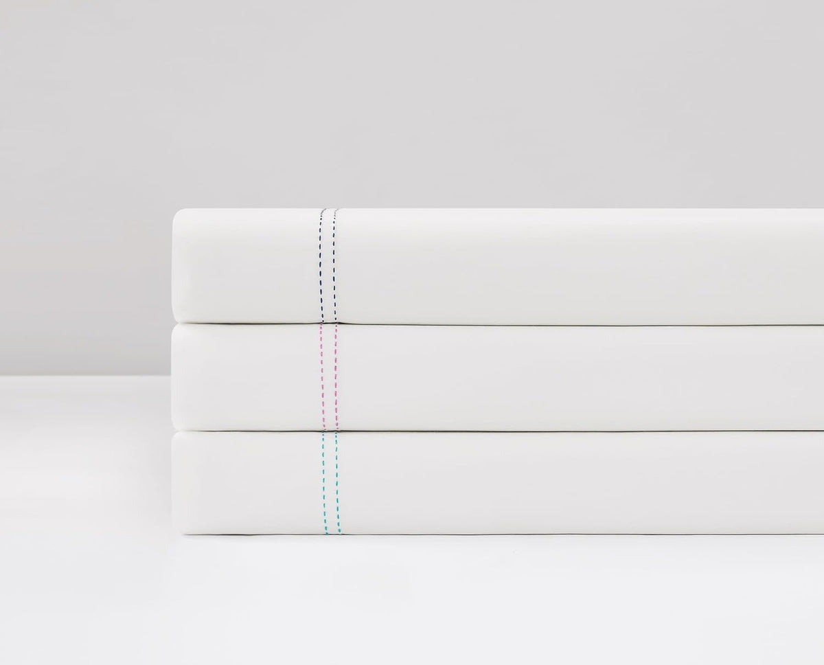 Full cotton bedding sets in White/Seafoam, alternate view 9