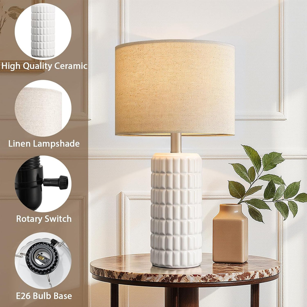 12"D x 12"W x 23"H metal table lamps, alternate view 5