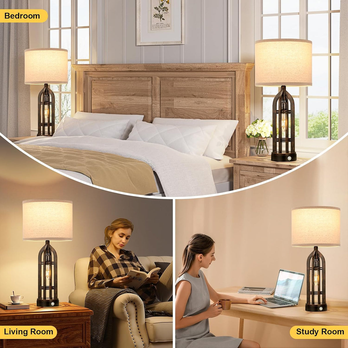 18.1"D x 18.1"W x 24.7"H metal table lamps, alternate view 4
