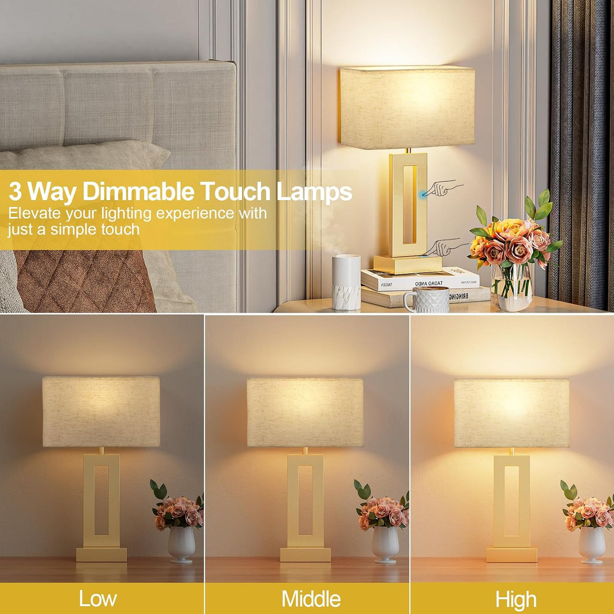 4.72"D x 9.8"W x 16.4"H metal table lamps, alternate view 2
