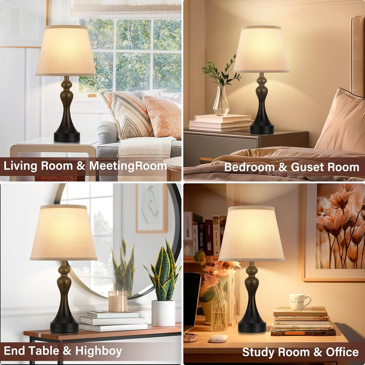 9.5"D x 9.5"W x 19"H metal table lamps, alternate view 4