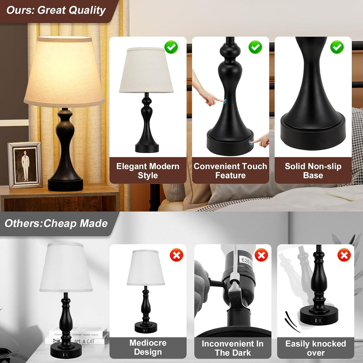9.5"D x 9.5"W x 19"H metal table lamps, alternate view 8