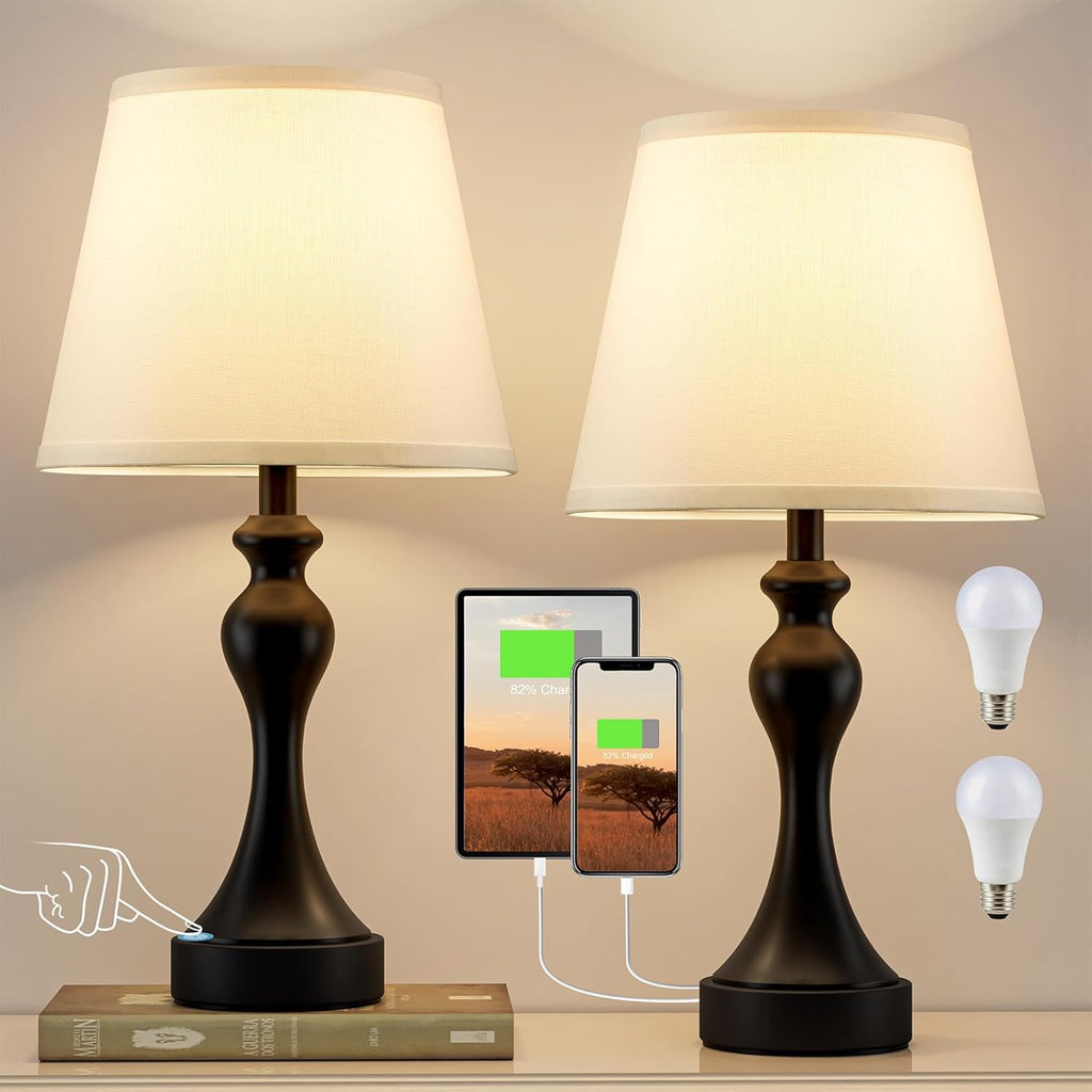 9.5"D x 9.5"W x 19"H metal table lamps
