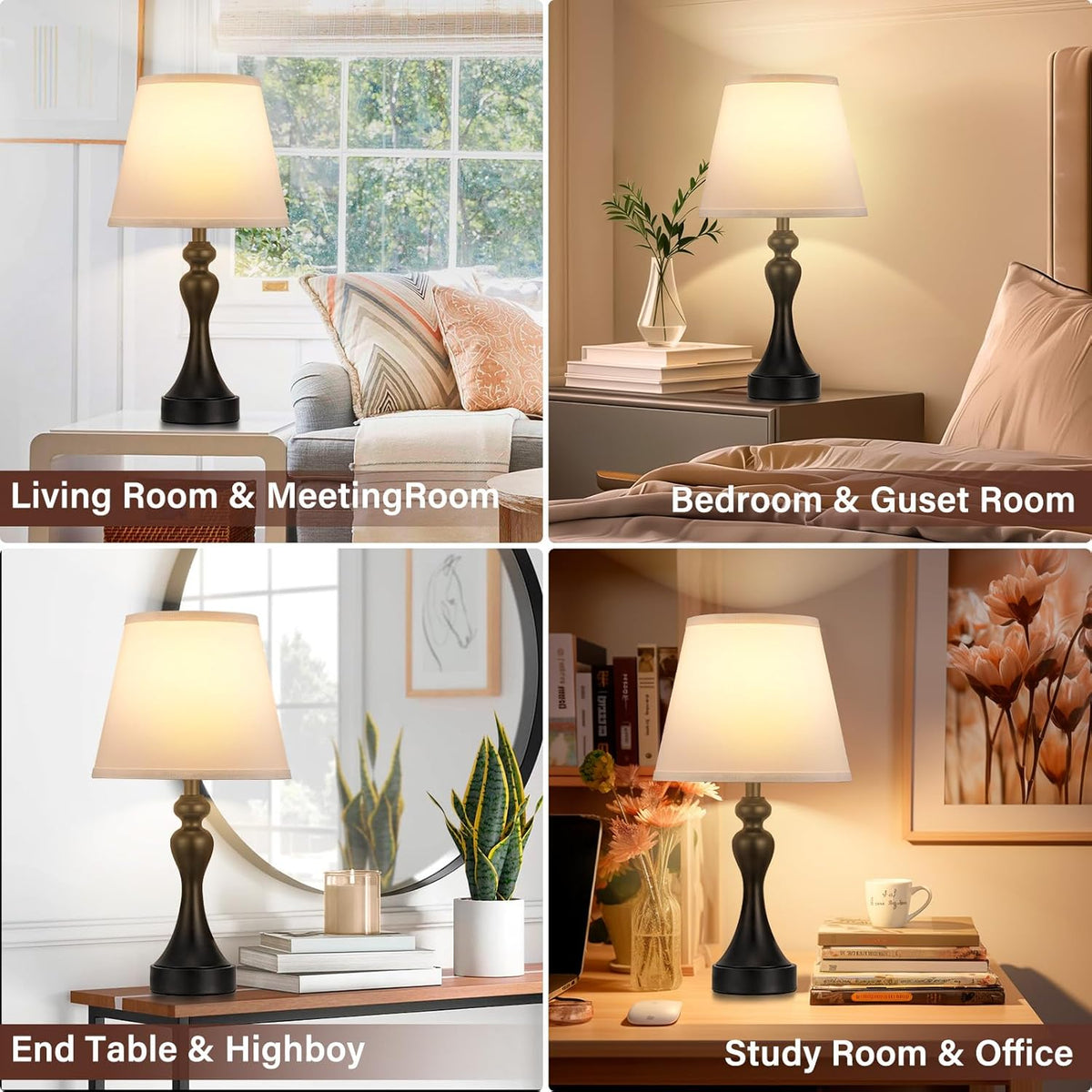 9.5"D x 9.5"W x 19"H metal table lamps, alternate view 3