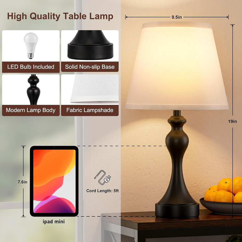 9.5"D x 9.5"W x 19"H metal table lamps, alternate view 7