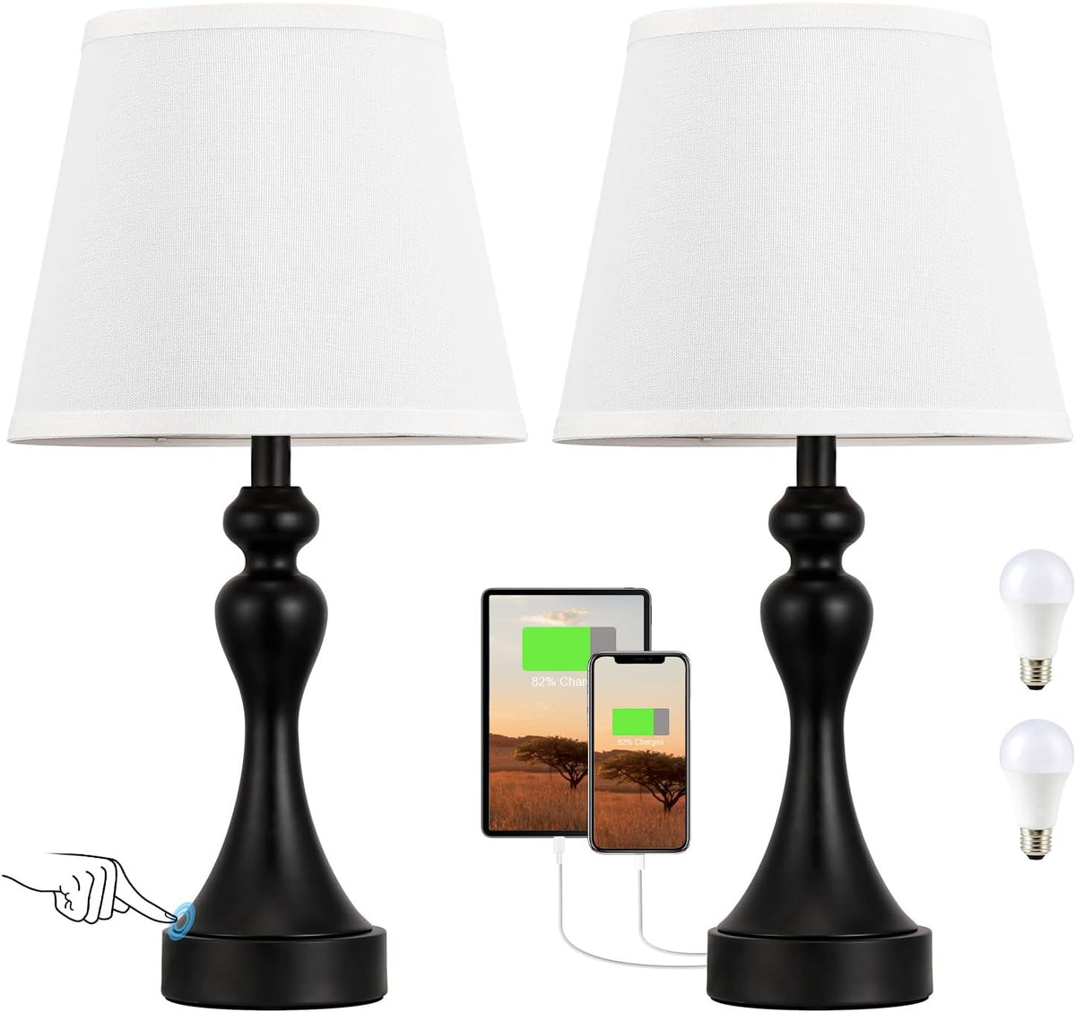9.5"D x 9.5"W x 19"H metal table lamps, alternate view 8