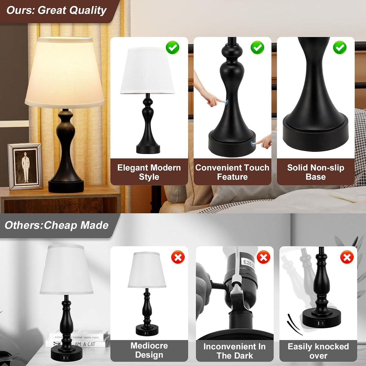 9.5"D x 9.5"W x 19"H metal table lamps, alternate view 9