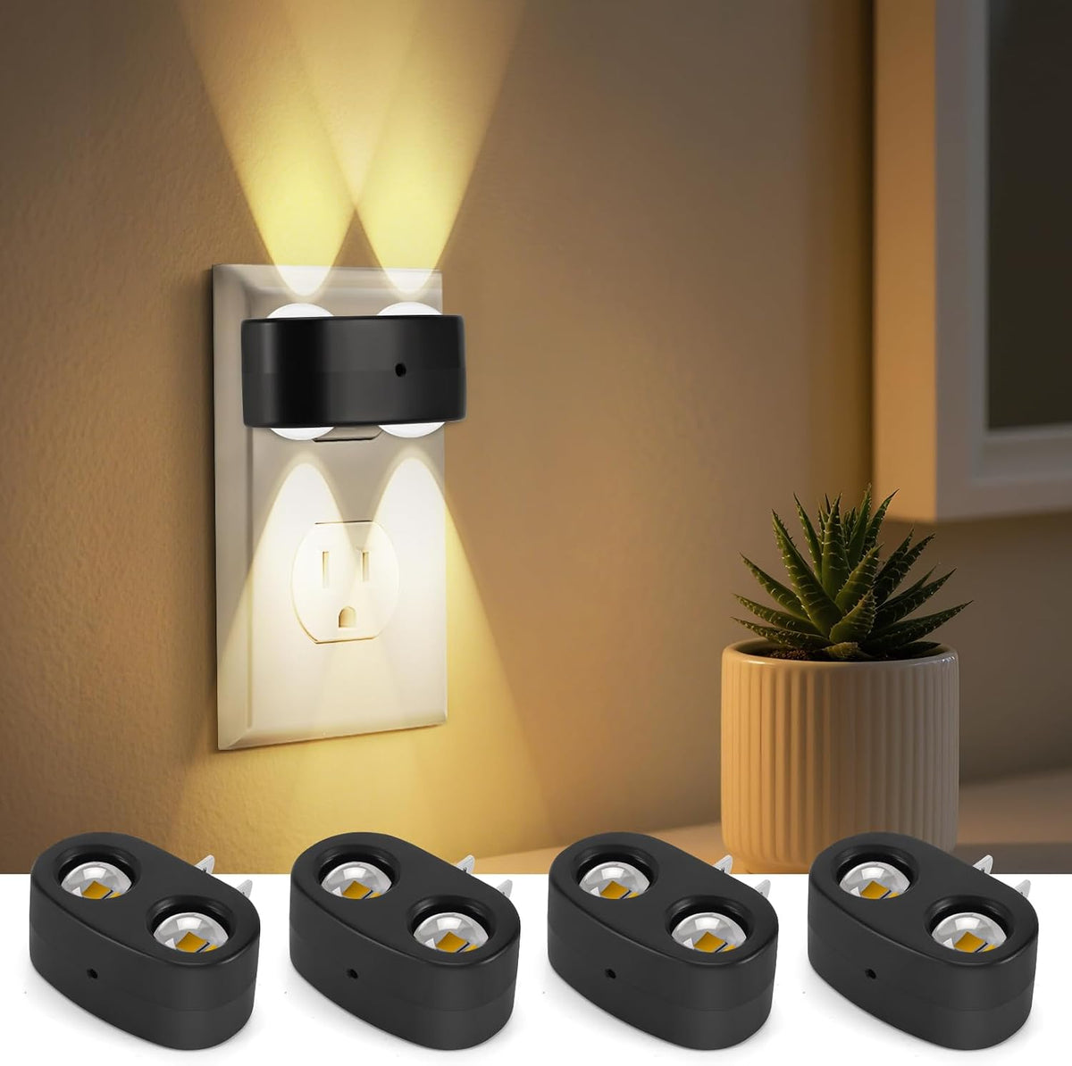 2"D x 1"W x 2.3"H plastic night lights & ambient lighting