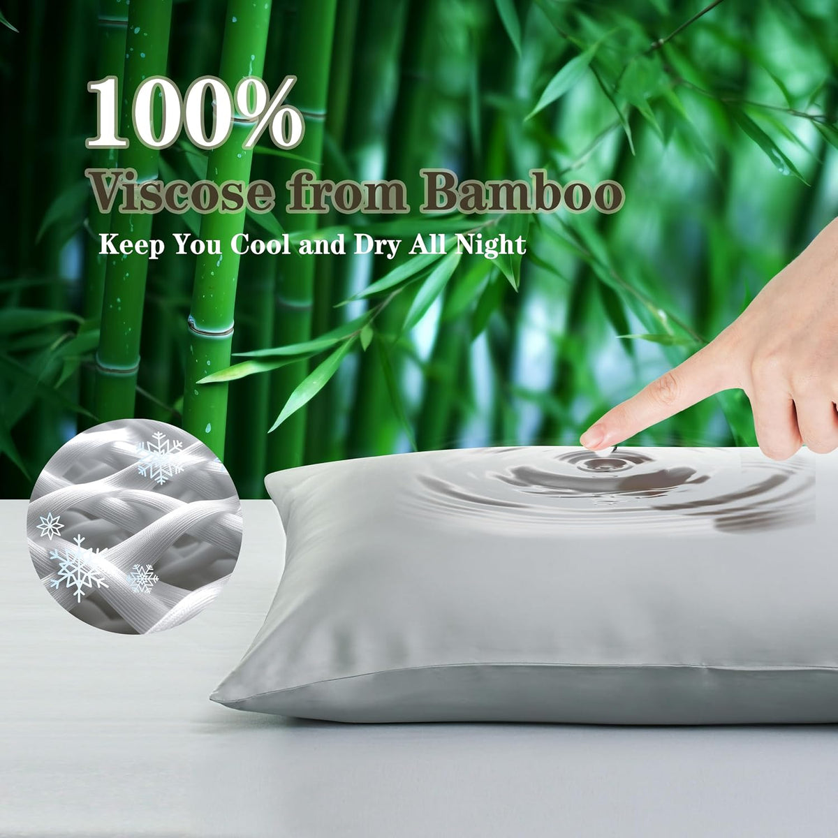 4Pack - King bamboo viscose pillowcases, alternate view 5