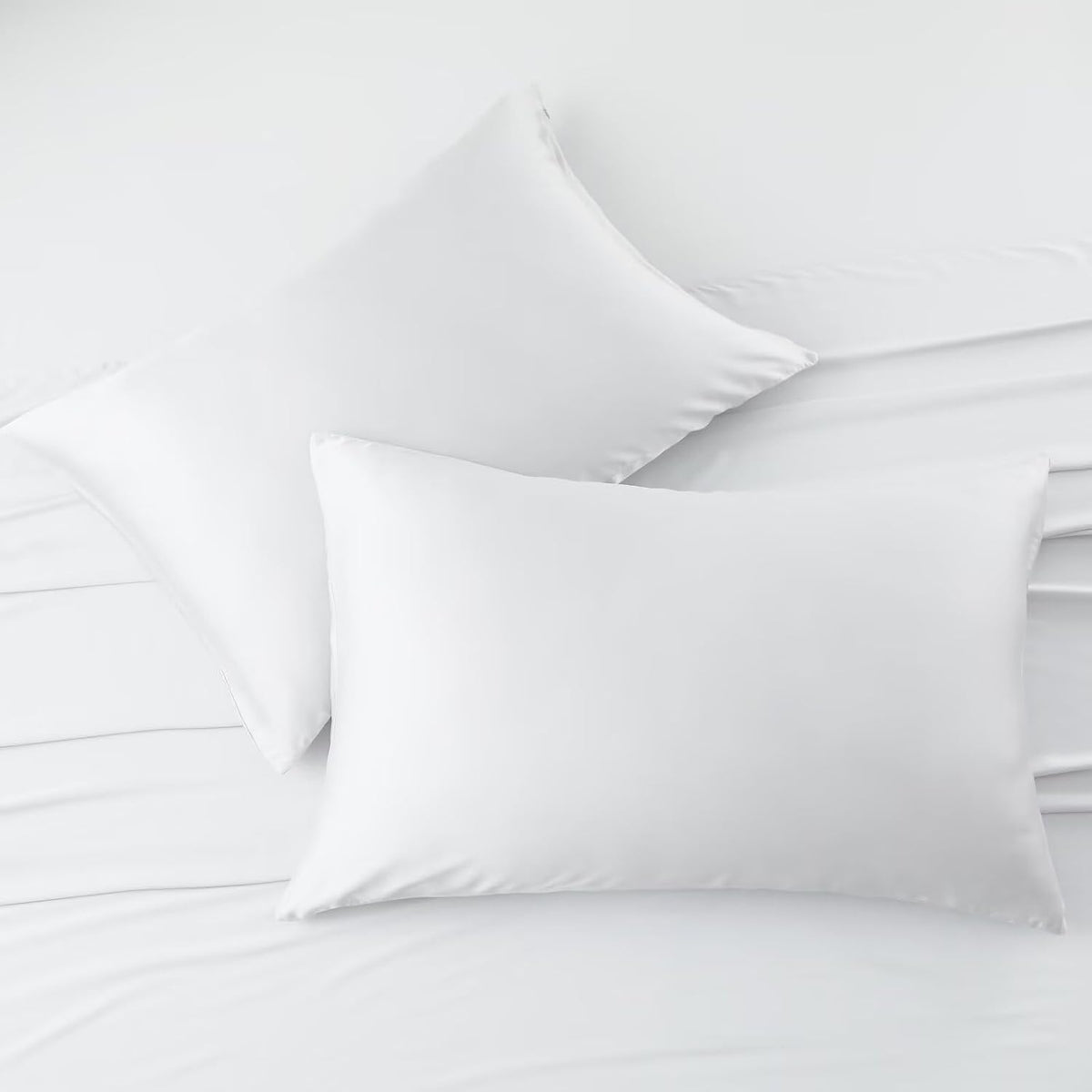 Standard 4 Pack bamboo pillowcases in White, alternate view 7