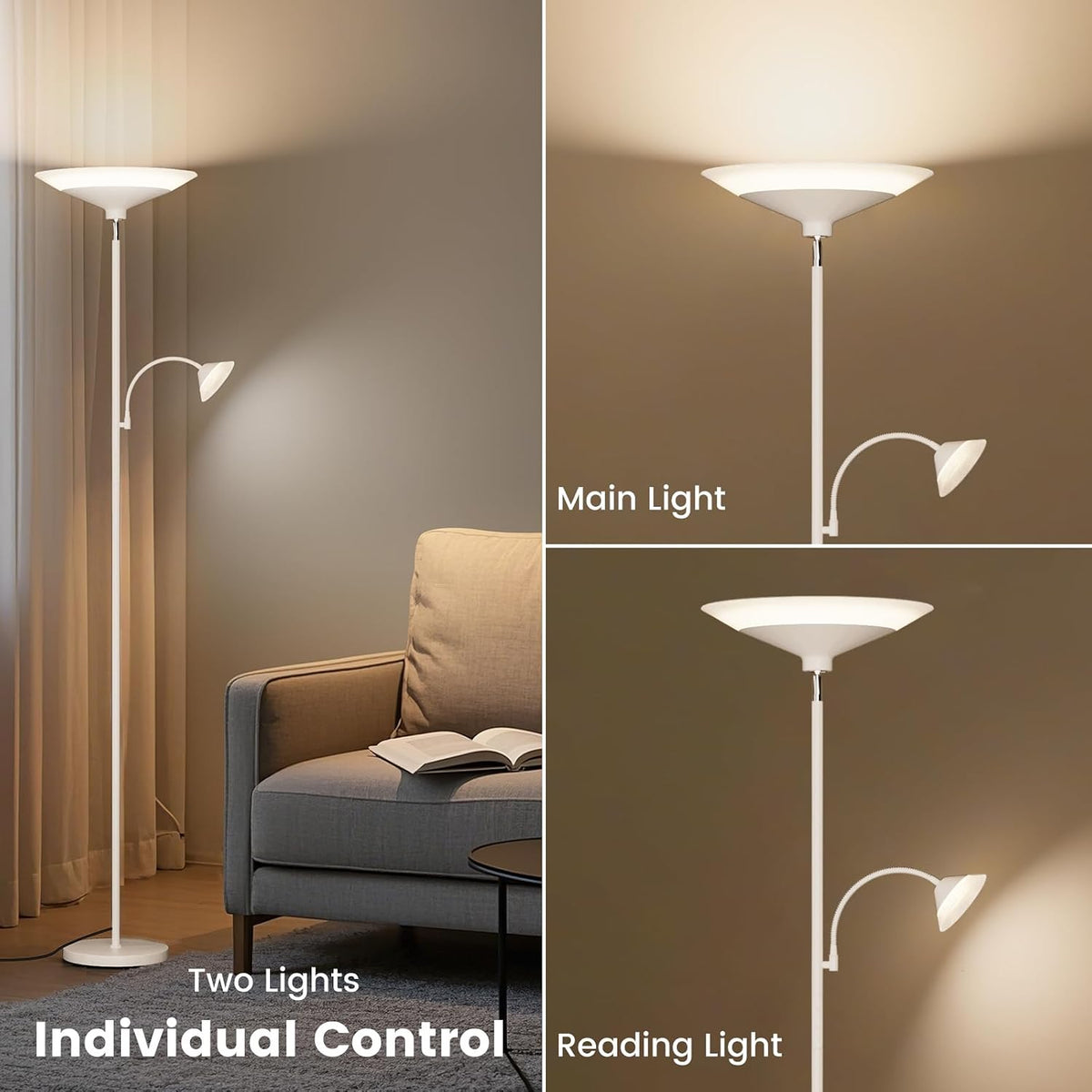 13.19"D x 7.7"W x 15.16"H metal floor lamps, alternate view 4