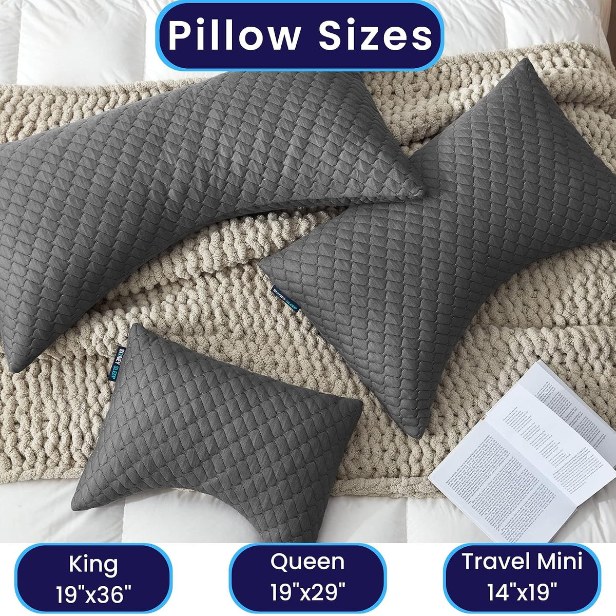 Travel Mini memory foam travel pillows in Grey, alternate view 9