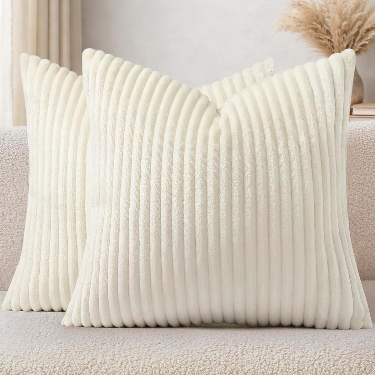 20"L x 20"W throw pillow accessories in Cream White
