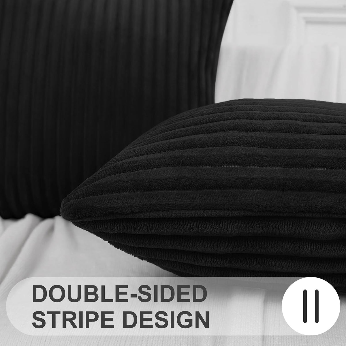 24"L x 24"W throw pillow accessories in Black, alternate view 4