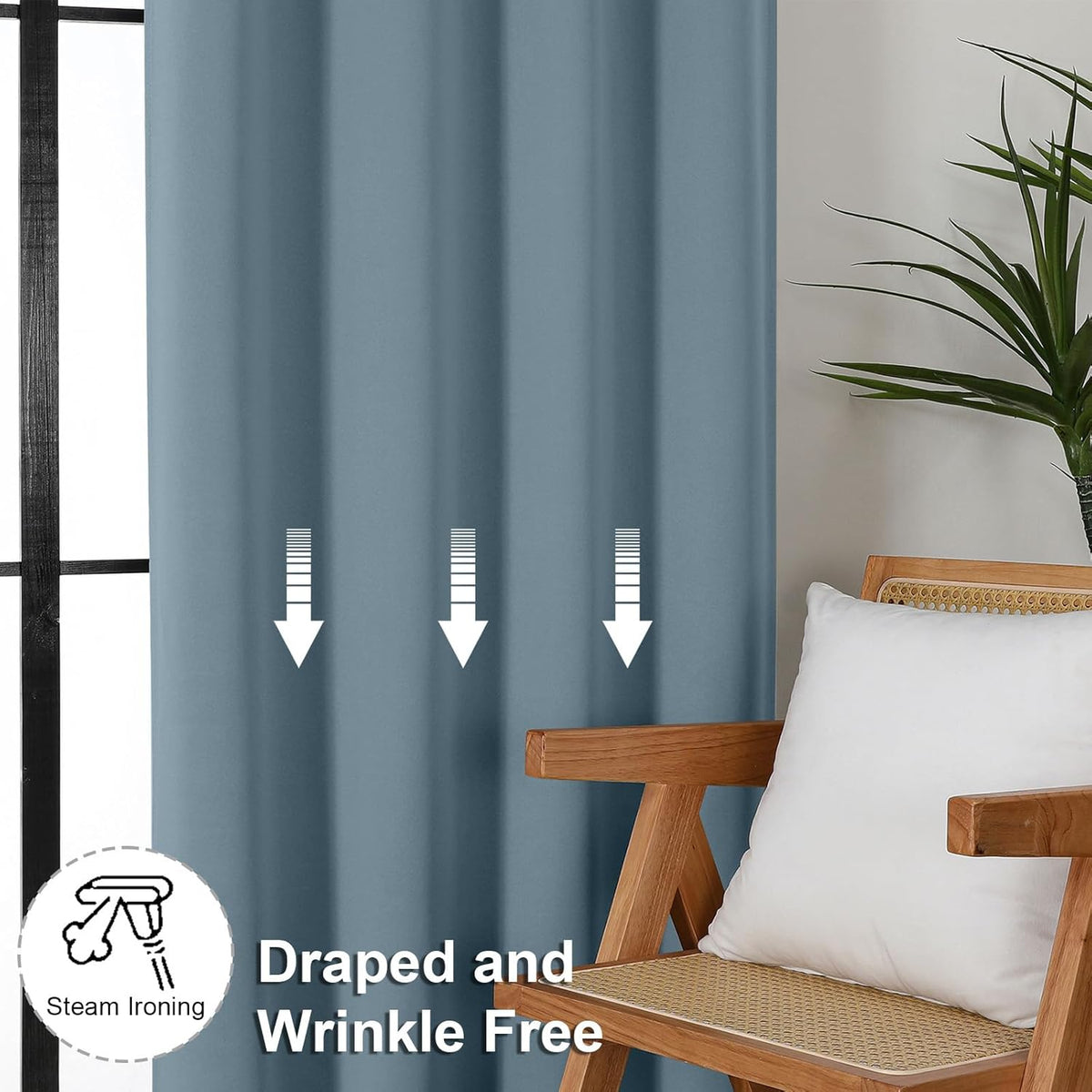 120"L x 50"W fabric curtains in Stone Blue, alternate view 7