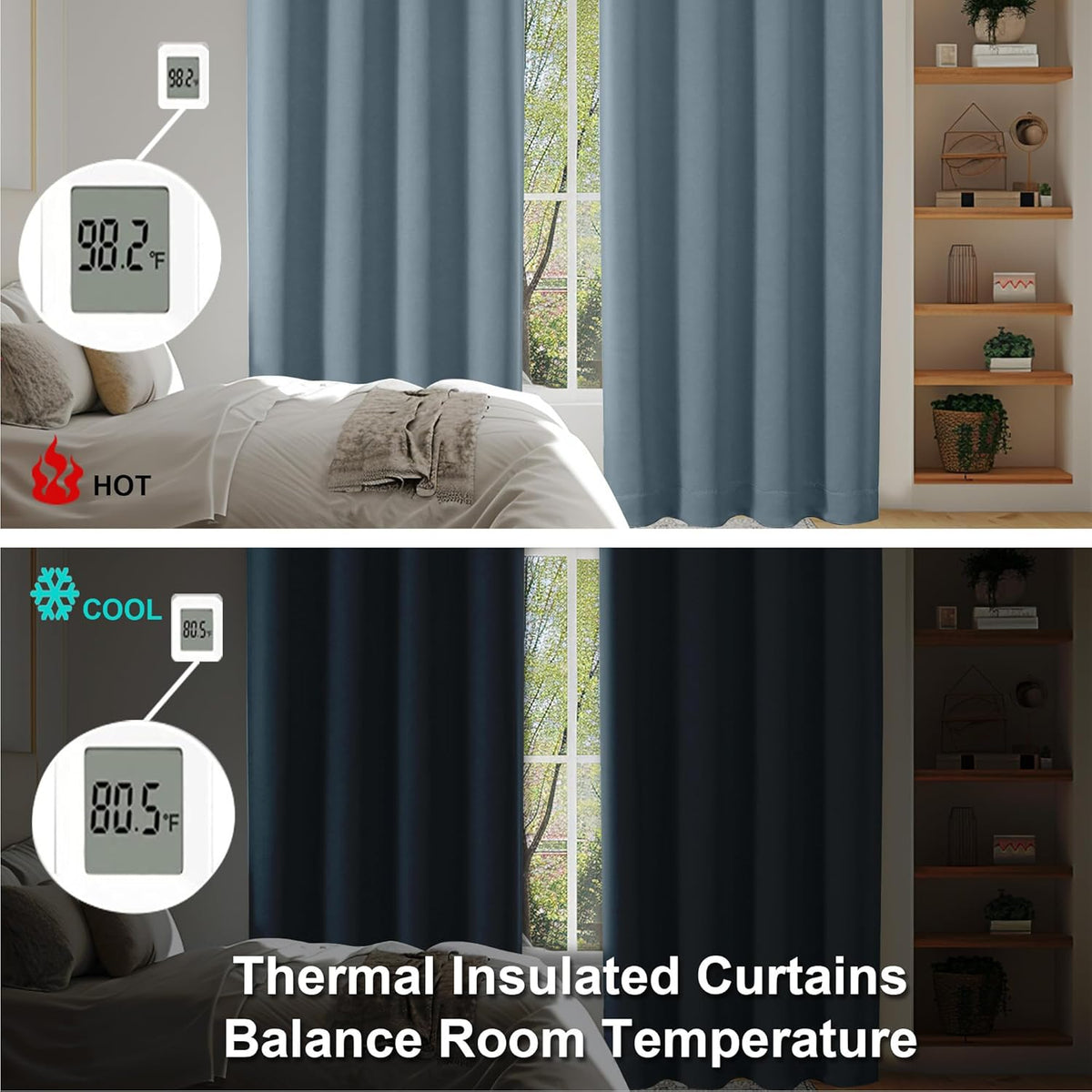 30"L x 30"W polyester curtains in Stone Blue, alternate view 7