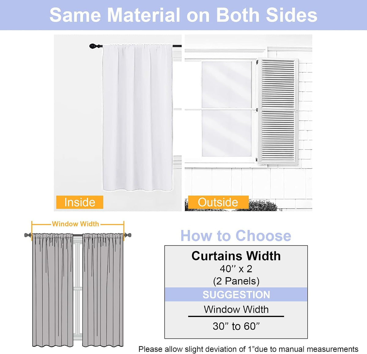 90"L x 40"W polyester curtains in Pure White, alternate view 8