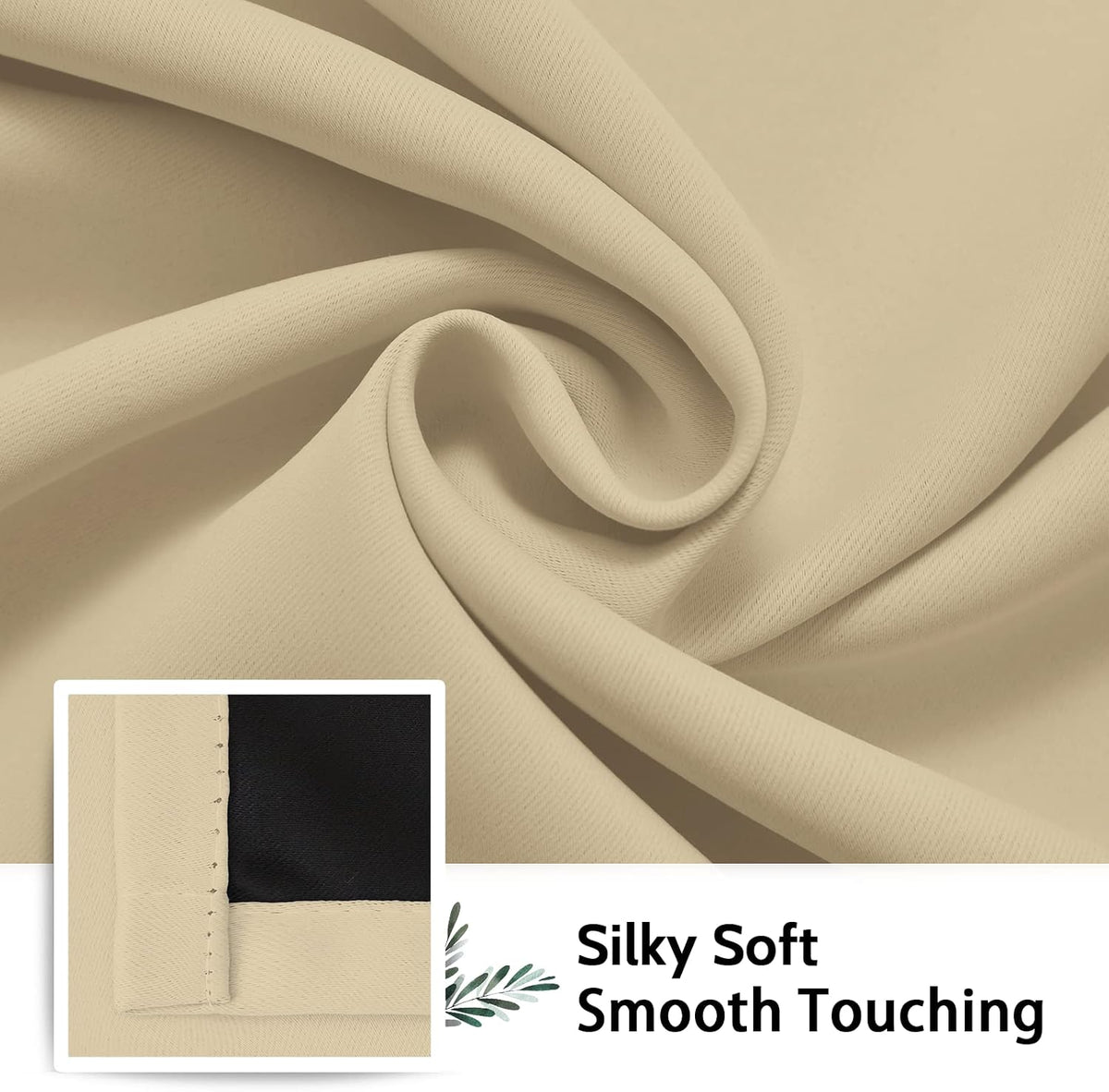 84"L x 52"W polyester curtains in Beige, alternate view 6
