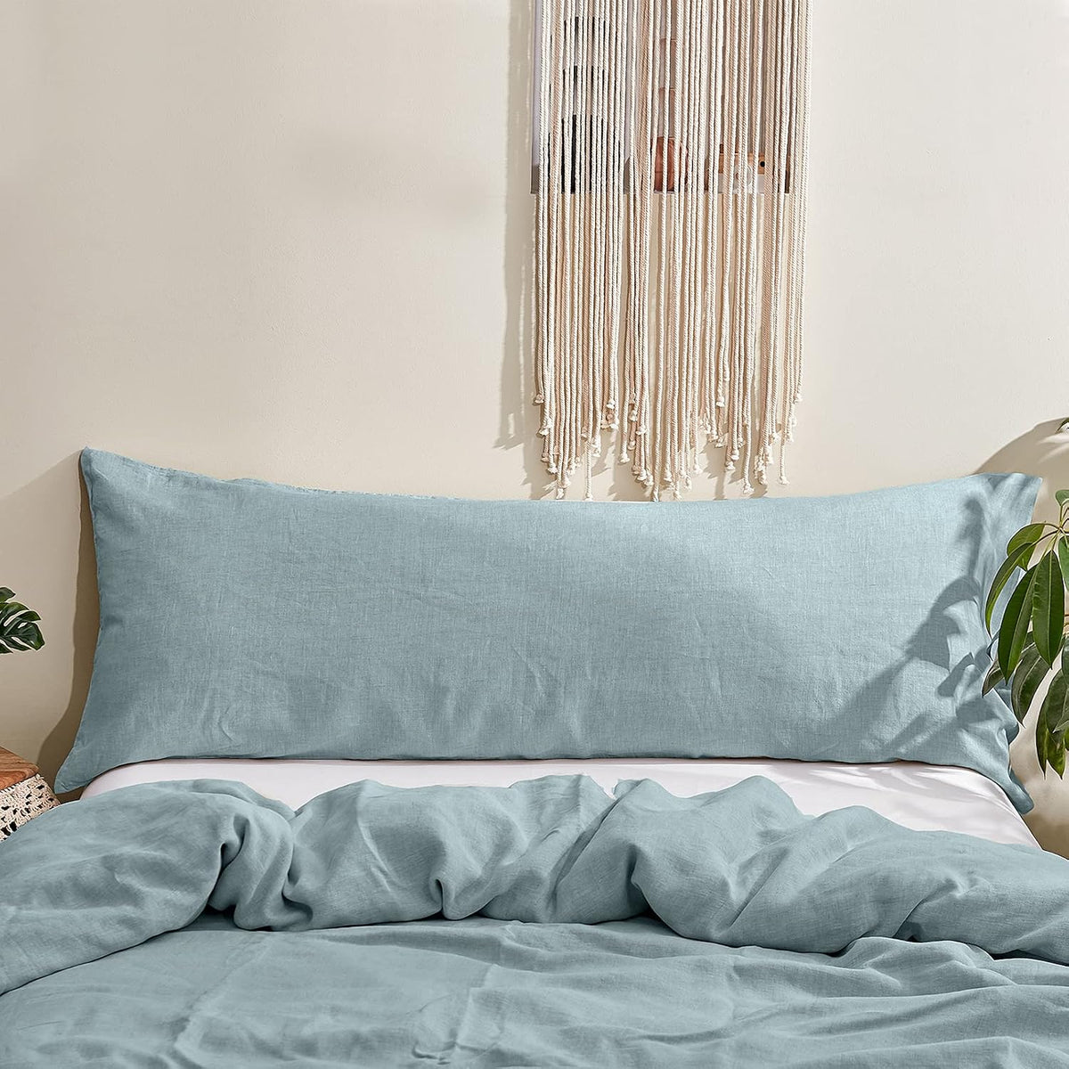 20"x 54" Body Pillow Cover linen pillowcases in Dusty Blue