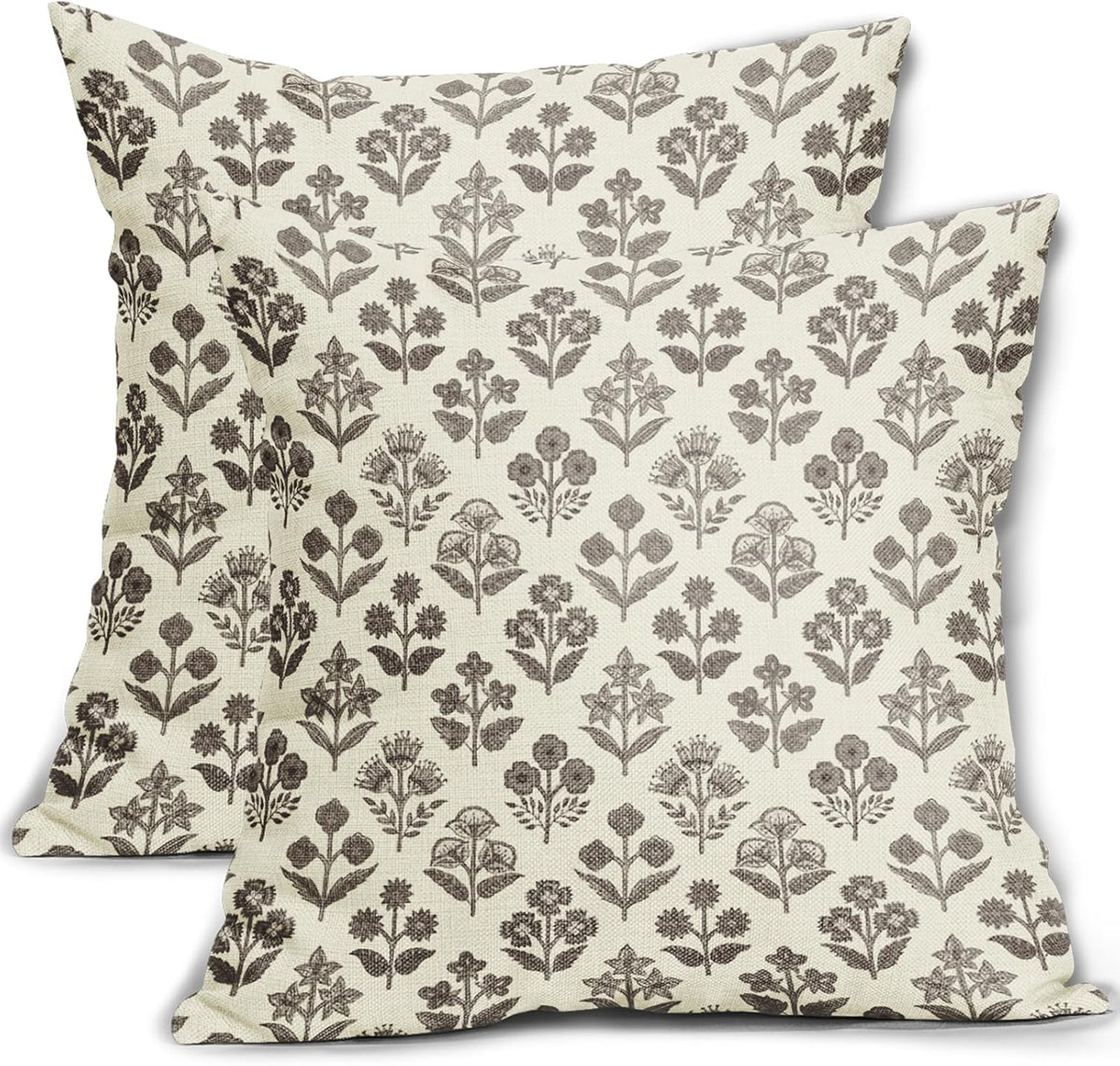 16"L x 16"W linen throw pillow accessories in Dark Brown