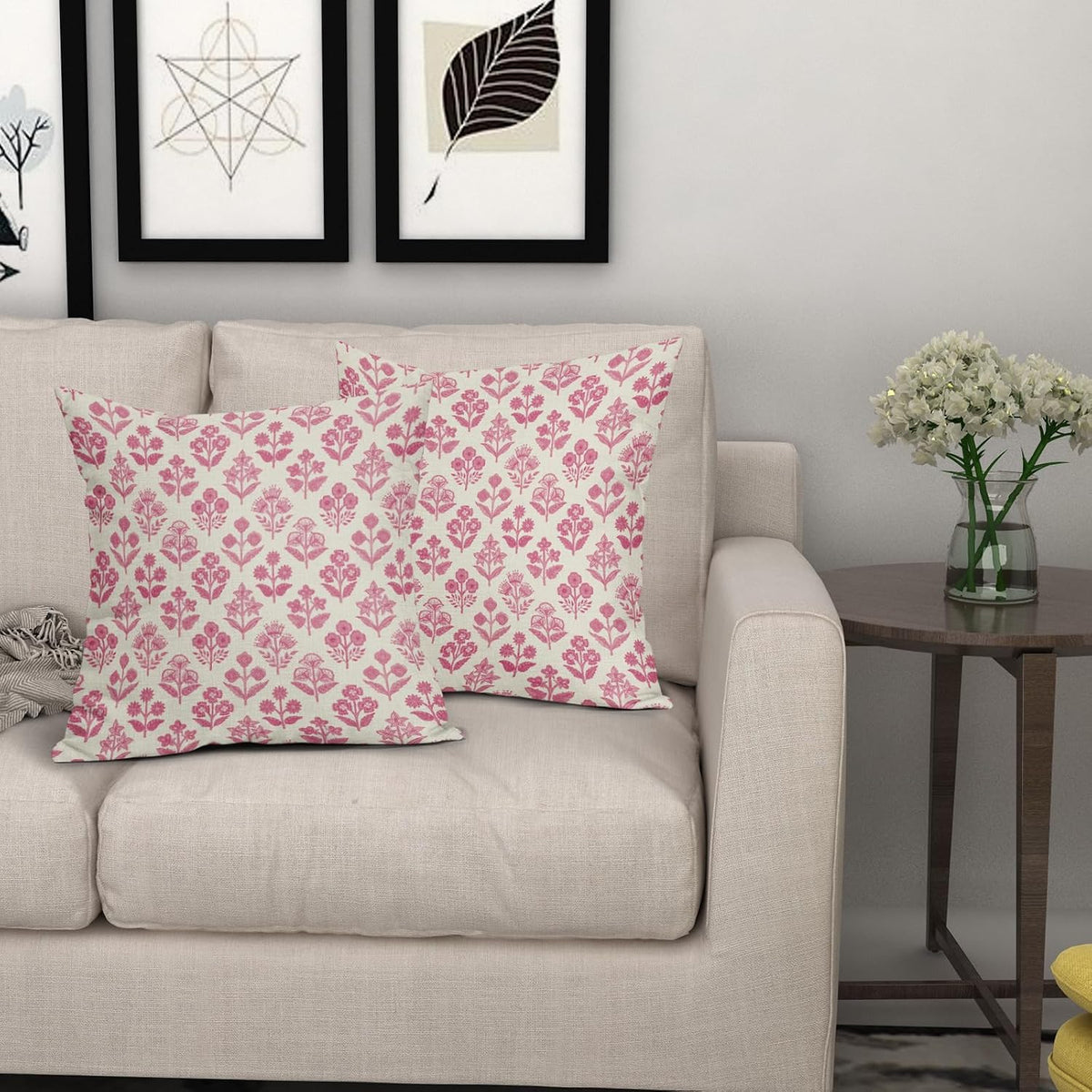 16"L x 16"W linen throw pillow accessories in Hot Pink, alternate view 7