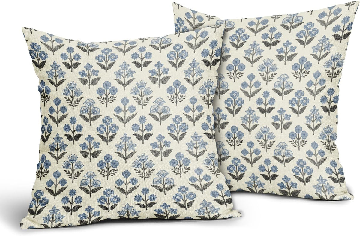 18"L x 18"W linen throw pillow accessories in Black Blue, alternate view 2
